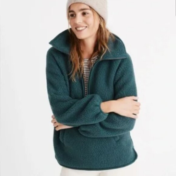 Madewell | Polartec Fleece Half-Zip Jacket in Heather Cherry Blossom - Picture 11 of 11